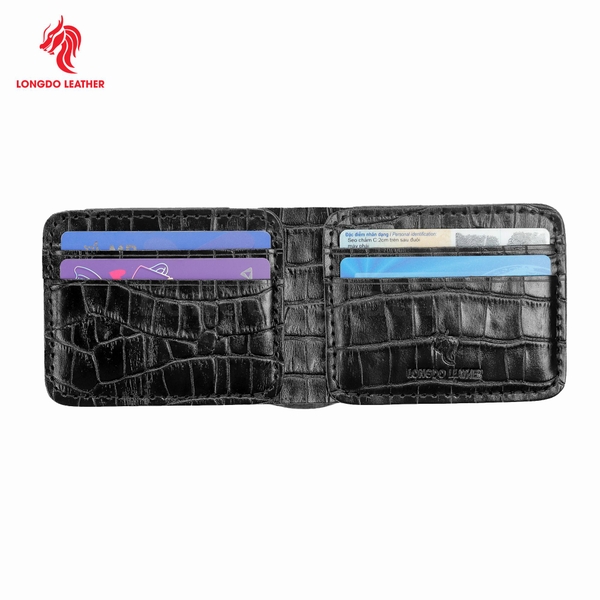 Ví da nam nhỏ gọn da bò thật bảo hành 5 năm thương hiệu Longdo Leather - B03