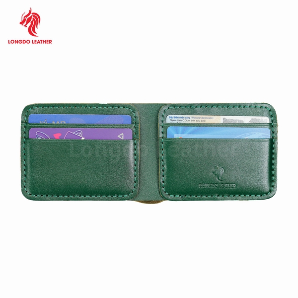 Ví da nam nhỏ gọn da bò thật bảo hành 5 năm thương hiệu Longdo Leather - B03