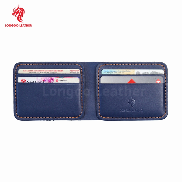 Ví da nam nhỏ gọn da bò thật bảo hành 5 năm thương hiệu Longdo Leather - B03