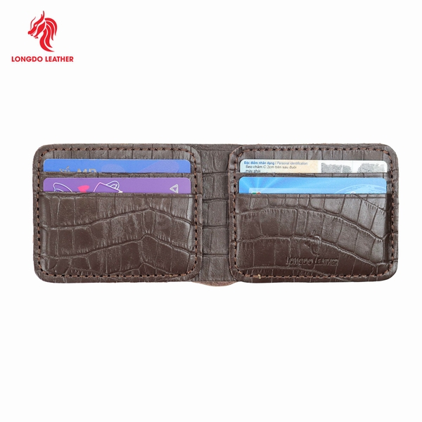 Ví da nam nhỏ gọn da bò thật bảo hành 5 năm thương hiệu Longdo Leather - B03