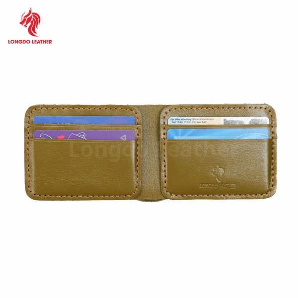 Ví da nam nhỏ gọn da bò thật bảo hành 5 năm thương hiệu Longdo Leather - B03