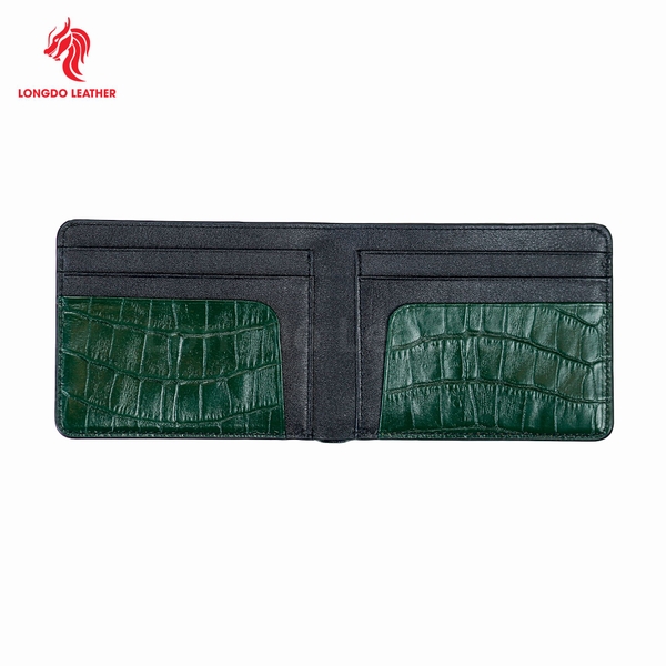Ví da nam xịn da bò thật dập vân cá sấu, thiết kế trẻ trung bền bỉ  - B08