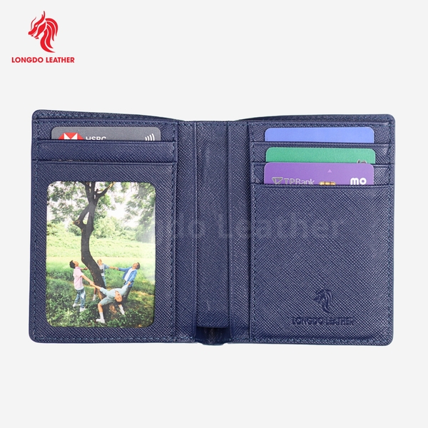 Ví ngang da bò safiano cao cấp thương hiệu Longdo Leather - B02