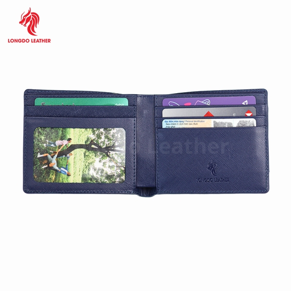 Ví ngang da bò safiano cao cấp thương hiệu Longdo Leather - B02