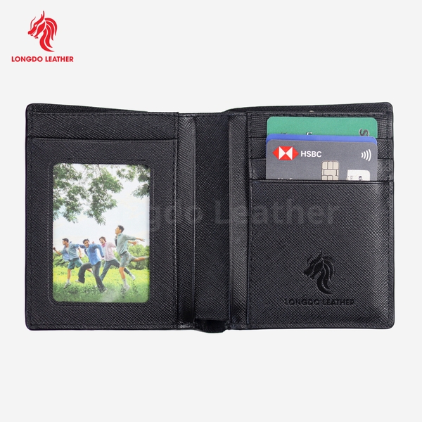 Ví ngang da bò safiano cao cấp thương hiệu Longdo Leather - B02