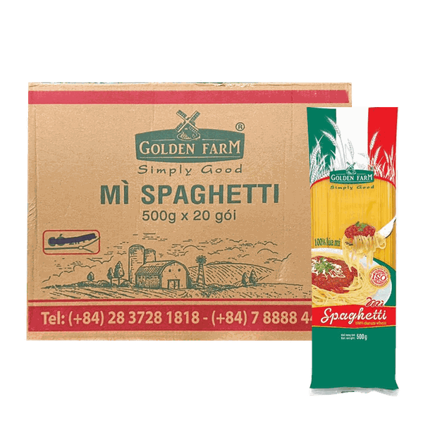 [Thùng] Mì Spaghetti Golden Farm 500g x 20 Gói