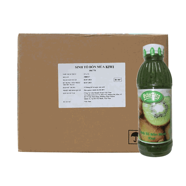 [Thùng] Osterberg Sinh Tố Kiwi 1L x 12 Chai