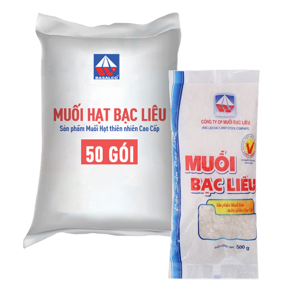 [Bao] Muối Hạt Bạc Liêu 500g x 50 Gói