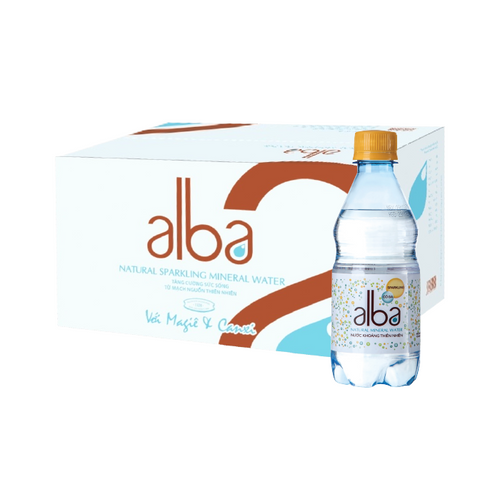 [Thùng] Nước Suối Alba Có Ga (Chai Nhựa) 350ml x 24 Chai