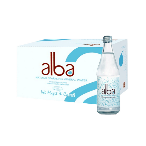 [Thùng] Nước Khoáng Alba Không Ga (Chai Thuỷ Tinh) 450ml x 20 Chai