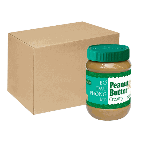 [Thùng] Bơ Đậu Phộng Mịn Golden Farm 510g x 12 Hộp