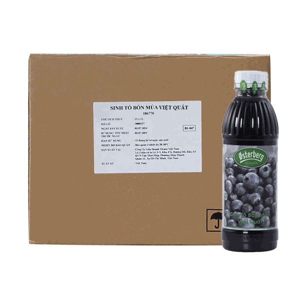[Thùng] Osterberg Sinh Tố Việt Quất 1L x 12 Chai