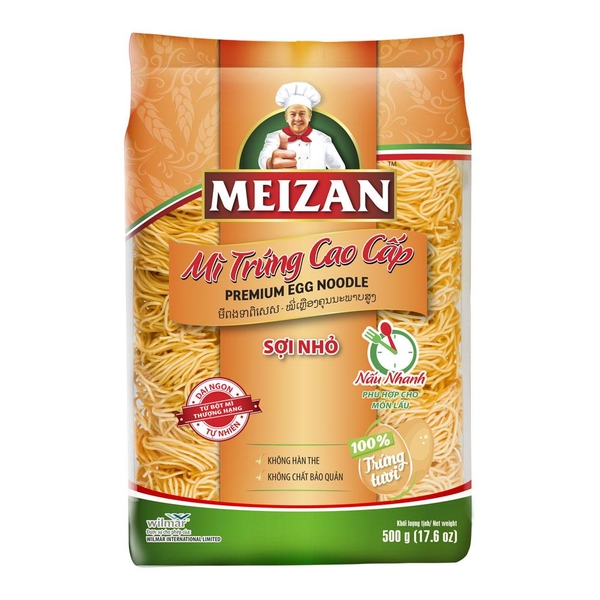 Mì Trứng Sợi Nhỏ Cao Cấp Meizan 500g