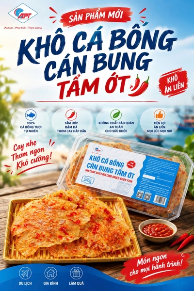Khô cá bống cán bung tẩm ớt 200g