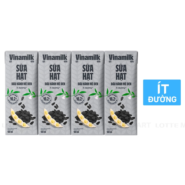 Sữa hạt đậu nành mè đen Vinamilk hộp 180ml (48H/T)
