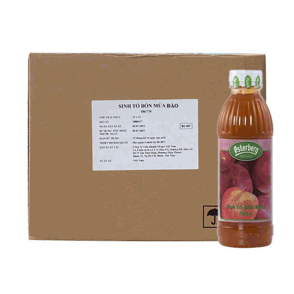 [Thùng] Osterberg Sinh Tố Đào 1L x 12 Chai