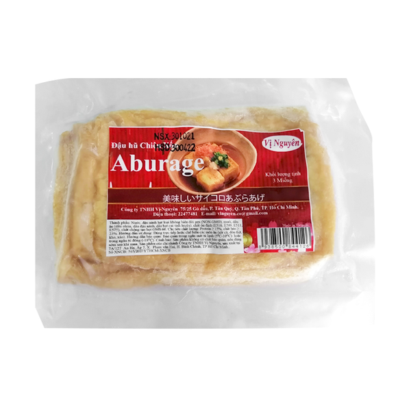 Đậu Hũ Da Aburaage Đông Lạnh Vị Nguyên Gói 3 Miếng