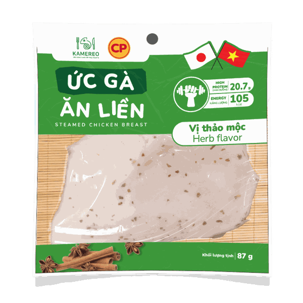 Ức Gà Ăn Liền Kamereo x CP Vị Thảo Mộc 87g