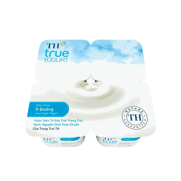 Sữa Chua Ăn TH True Yogurt Ít Đường 100g x 4 hộp