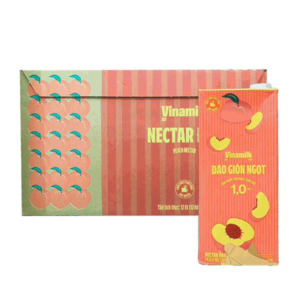 [Thùng] Nước VFresh Đào Nectar 1L x 12 Hộp