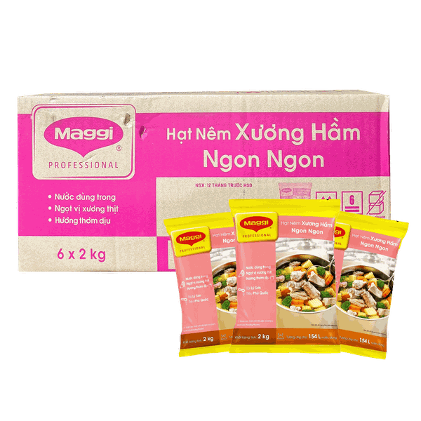 [Thùng] Hạt Nêm Heo Maggi 2kg x 6 Gói