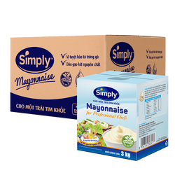 [Thùng] Xốt Mayonnaise Simply 3kg x 4 Hộp