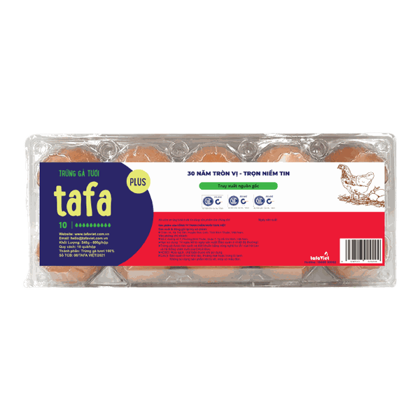 Trứng Gà Tafa Plus 55g Hộp 10 Quả