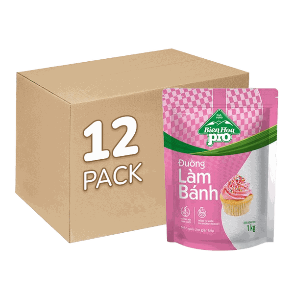 [Thùng] Đường Bột Làm Bánh Biên Hòa 1kg x 12 Gói
