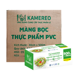 [Thùng] Màng Bọc Thực Phẩm Có Hộp Kamereo 30cm x 500m x 6 Hộp