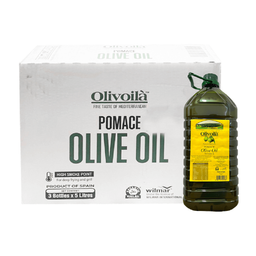 [Thùng] Dầu Oliu Pomace Olivoilà 5L x 3 Can