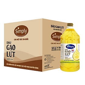 [Thùng] Dầu Gạo Lứt Simply 2L x 6 Chai
