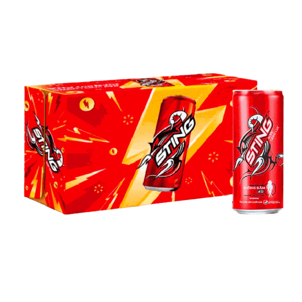 Nước Tăng Lực Sting Dâu Lon 320ml x 28 Lon
