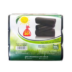 Túi Rác Đen Khai Tuệ Cỡ Đại 64 x 78cm - Lốc 3 Cuộn