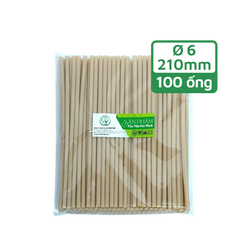 Ống Hút Bã Mía Khai Tuệ Phi 6 x 210mm x 100 Ống