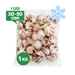 Bạch Tuộc Nguyên Con Làm Sạch Đông Lạnh Size 30-50 Con Gói 1kg