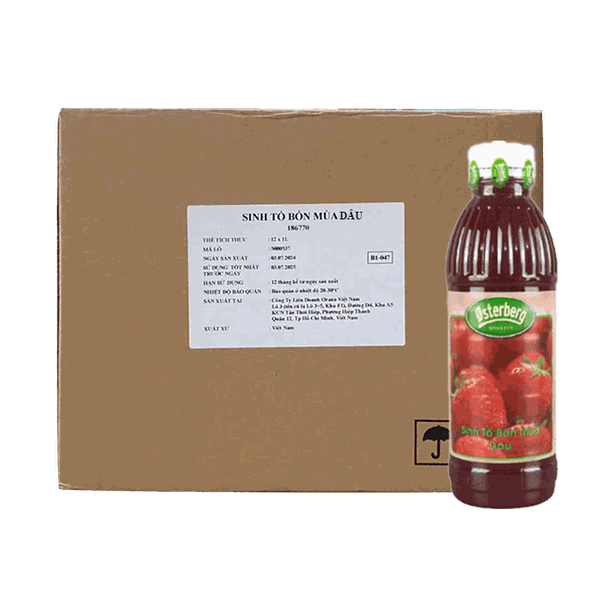 [Thùng] Osterberg Sinh Tố Dâu 1L x 12 Chai