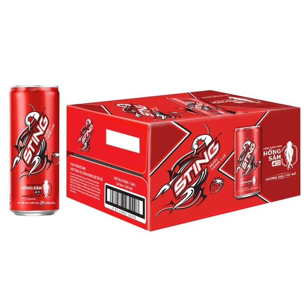 Nước Tăng Lực Sting Dâu Lon 320ml