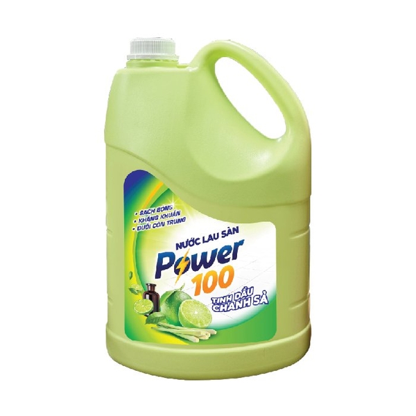 Nước Lau Sàn POWER100 Hương Tinh Dầu Chanh Sả 3.5kg