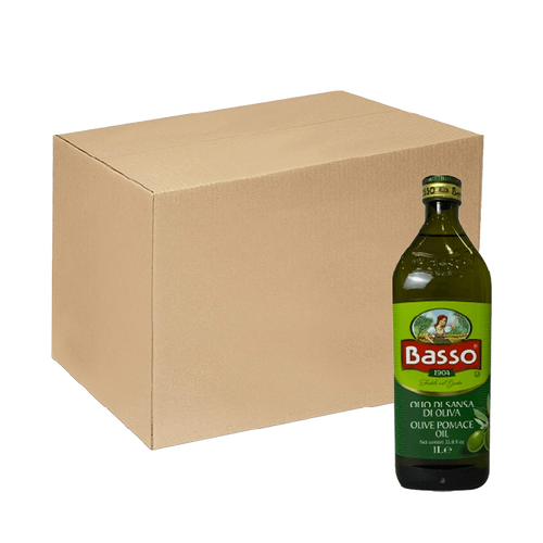 [Thùng] Dầu Oliu Pomace Basso 1L x 12 Chai