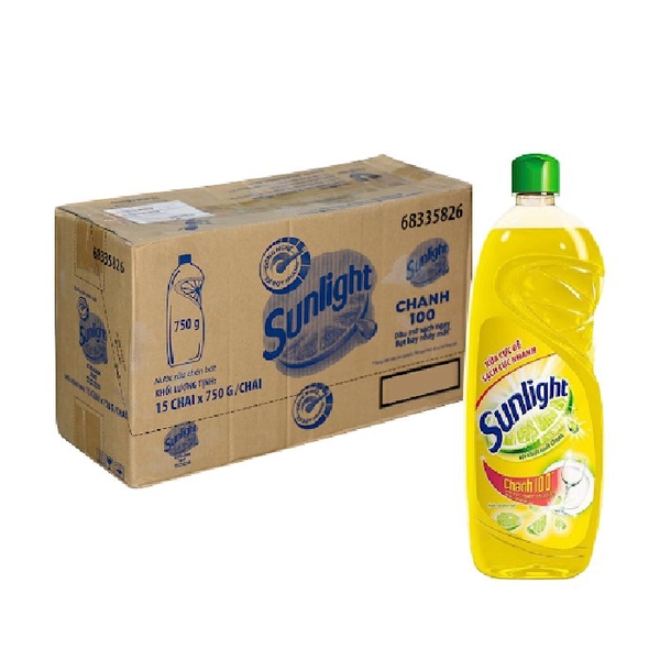 [Thùng] Nước Rửa Chén Sunlight Hương Chanh 750g x 15 Chai