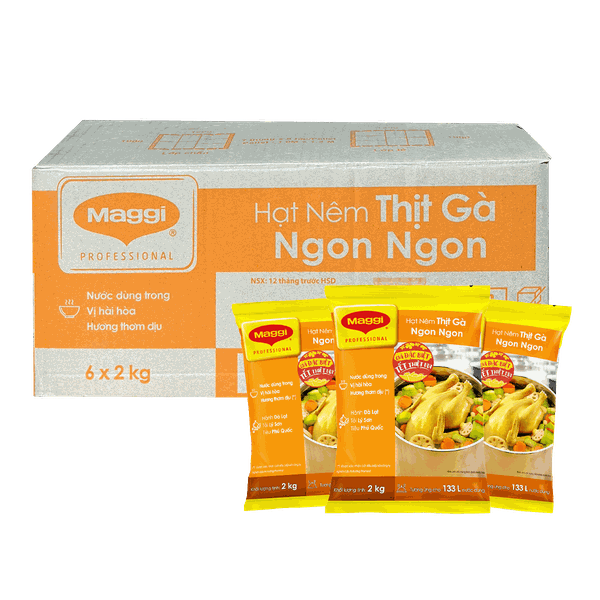 [Thùng] Hạt Nêm Gà Maggi 2kg x 6 Gói