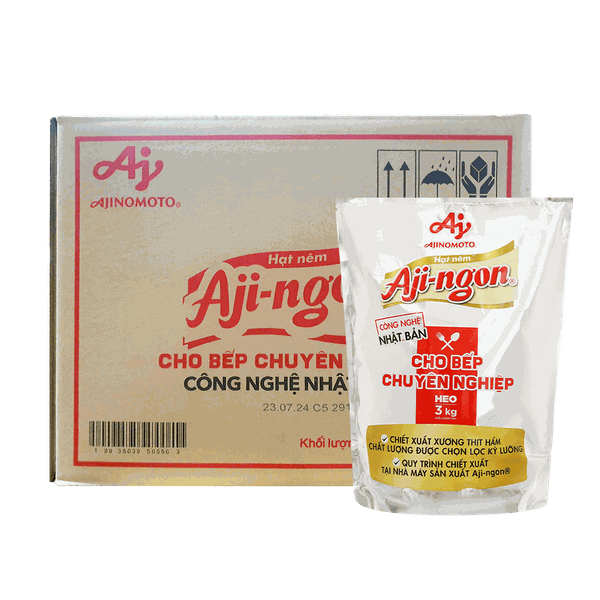 [Thùng] Hạt Nêm Ajinomoto Aji-Ngon Heo 3kg x 6 Gói