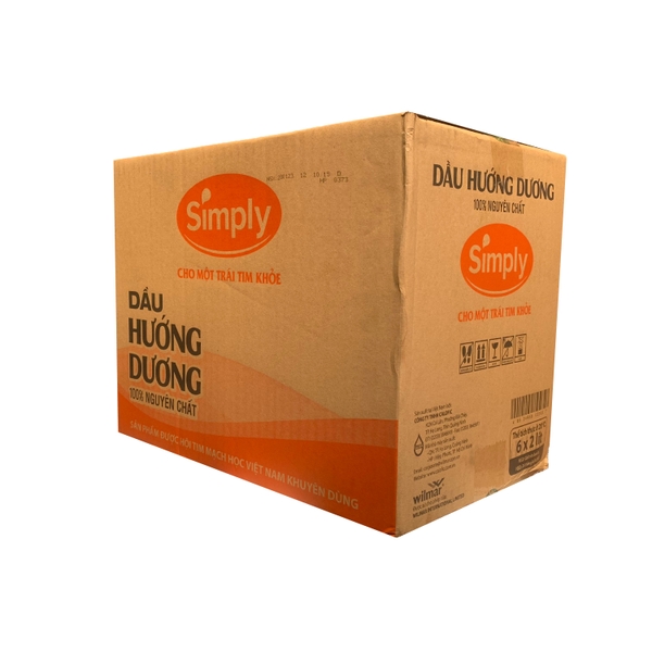 [Thùng] Dầu Hướng Dương Simply 2L x 6 Chai