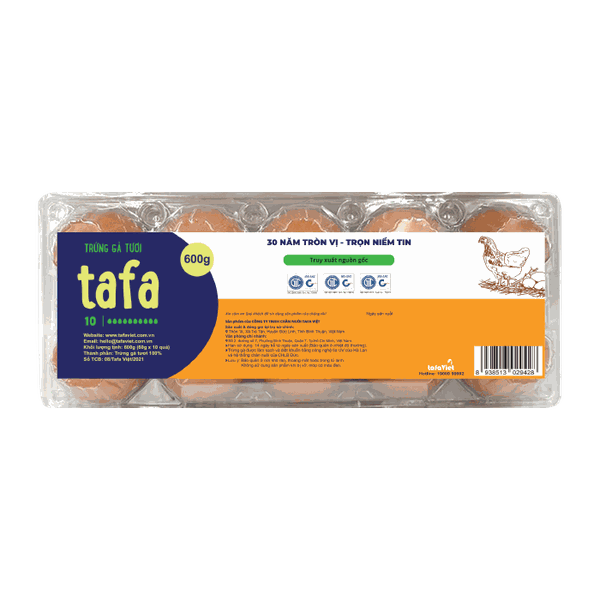 Trứng Gà Tafa 60g Hộp 10 Quả