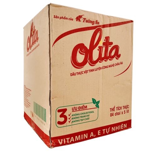 [Thùng] Dầu Thực Vật Tinh Luyện Olita Tường An 5L x 4 Chai