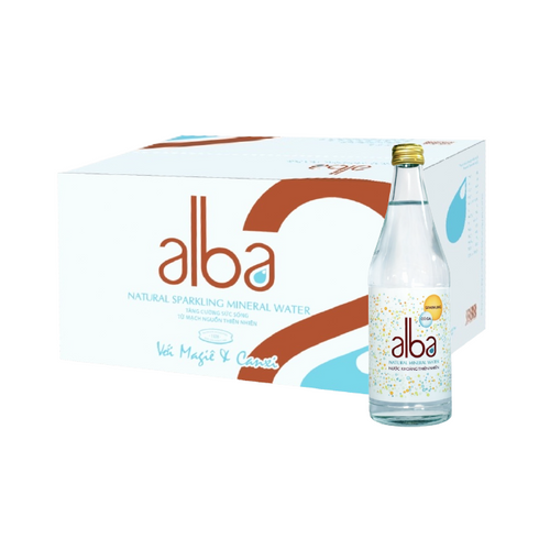 [Thùng] Nước Khoáng Alba Có Ga (Chai Thuỷ Tinh) 450ml x 20 Chai