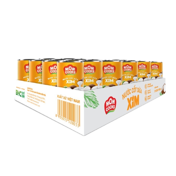 [Thùng] Nước Cốt Dừa Xim Mom Cooks 400ml x 24 Lon