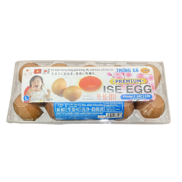 Trứng Gà ISE Vĩnh Thành Đạt Hộp 10 Quả