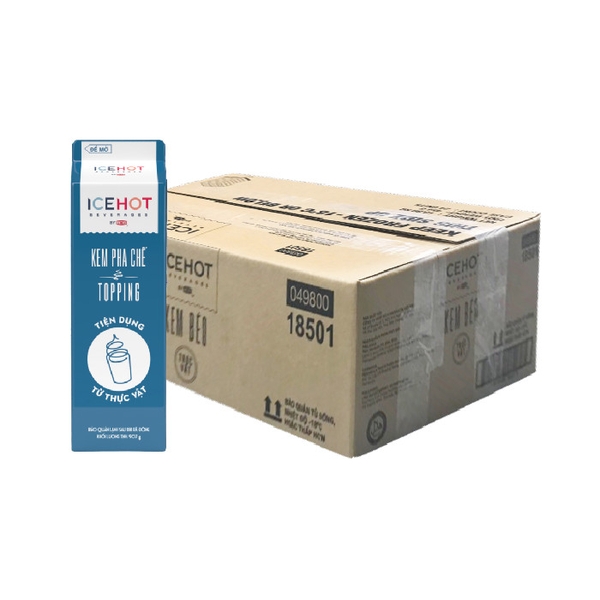 [Thùng] Kem Topping Pha Chế Tiện Dụng ICEHOT 907g x 12 Hộp