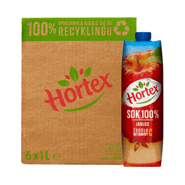 [Thùng] Nước Ép Táo 100% Nguyên Chất Hortex 1L x 12 Hộp